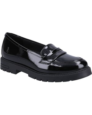 Hush Puppies Hazel Patent SNR Leather Girls's Black Loafers