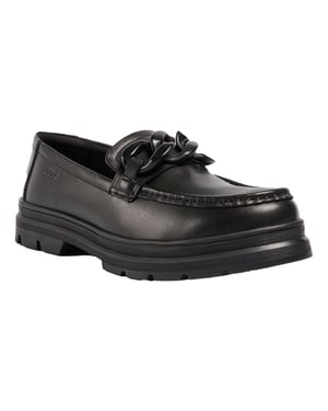 Pod Mina Leather Girls's Black Loafers