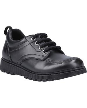 Hush Puppies Keeley Skor I Svart Läder Med Snörning För Tjejer