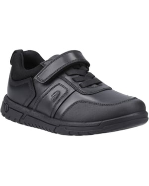 Hush Puppies Sutton Bungee Läderpojkar Svarta Snörskor