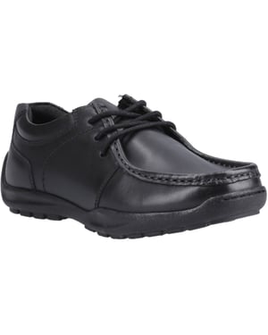 Hush Puppies Mackenzie Wallabee Läderpojkar Svarta Snörskor