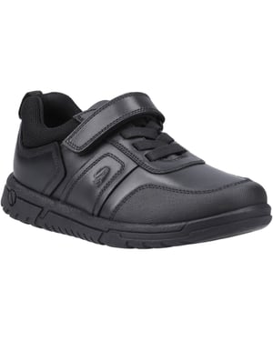 Hush Puppies Sutton Bungee Läderpojkar Svarta Snörskor