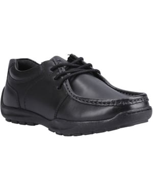 Hush Puppies Mackenzie Wallabee Läderpojkar Svarta Snörskor