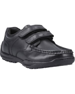 Hush Puppies Maddox Touch Fastening Skor I Svart Från Leather Boys
