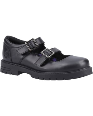 Hush Puppies Ella Senior Leather Girls's Black Shoes
