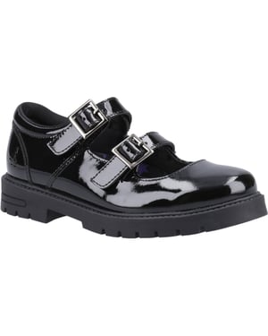 Hush Puppies Ella Patent Senior Leather Girls's Black Shoes