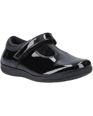 Hush Puppies Caitlin T-Bar Leather Girls's Black Shoes