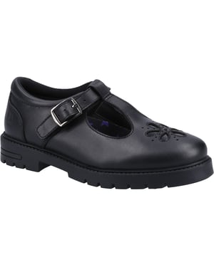 Hush Puppies Fiona SNR Leather Girls's Black Shoes
