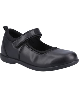 Hush Puppies Bianca SNR Leather Girls's Black Shoes