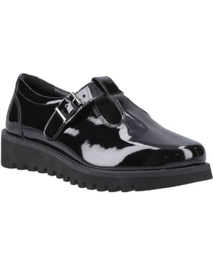 Hush Puppies Florrie T-Bar Leather Girls's Black Shoes