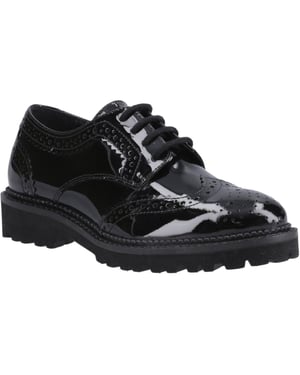 Hush Puppies Gabi Lace Up Leather Girls's Black Brogues