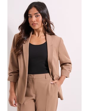 Petite Ruched Sleeve Blazer