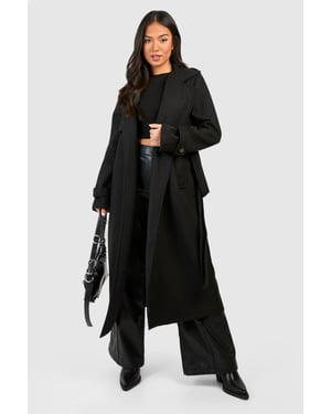 Petite Belted Wool Look Trench