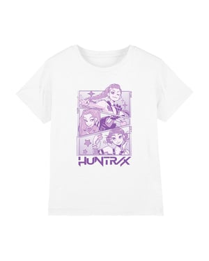 K-Pop Demon Hunters Childrens/Kids Huntr/X Panels T-Shirt (White)
