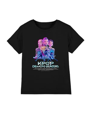 K-Pop Demon Hunters Kinderen Huntrix Huntr/X Poster T-Shirt (Zwart)