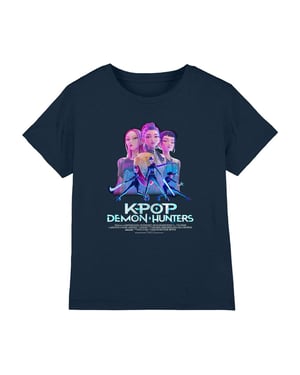K-Pop Demon Hunters Kinderen Huntrix Huntr/X Poster T-Shirt (Navy)