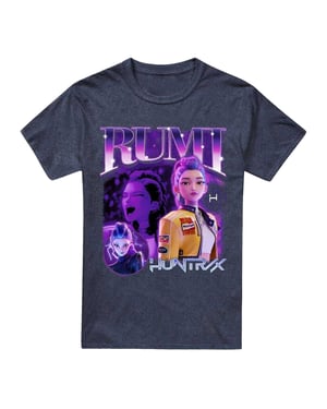 K-Pop Demon Hunters Unisex Adult Huntr/X Rumi T-Shirt (Heather Navy)