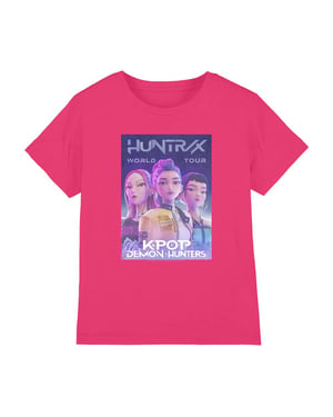 K-Pop Demon Hunters Kinderen Wereldtour Huntr/X T-Shirt (Fuchsia)