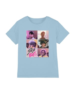 K-Pop Demon Hunters Kinderen Saja Jongens Ruit T-Shirt (Lichtblauw)