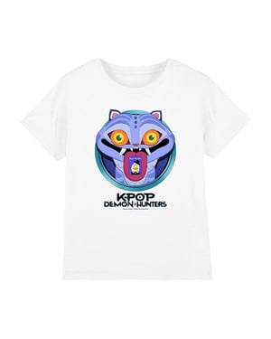 K-Pop Demon Hunters Childrens/Kids Save The Date Derpy Tiger Cartoon T-Shirt (White)