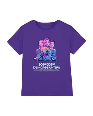 K-Pop Demon Hunters Kinderen Huntrix Huntr/X Poster T-Shirt (Paars)