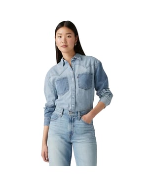 Levis Dam Teodora Denim Lättviktsskjorta (Ljusblå)