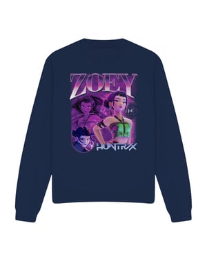K-Pop Demon Hunters Unisex Adult Huntr/X Zoey Sweatshirt (Navy)