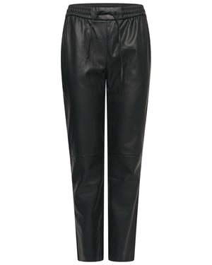 Elle Tessa Drawstring Waist Faux Leather Trousers