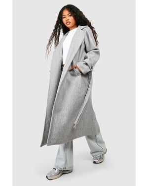Petite Belted Wool Look Trench