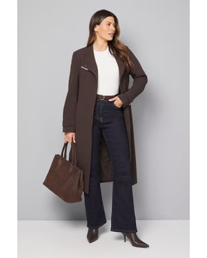 Double Crepe Wrap Belted Coat