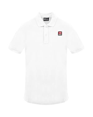 Diesel Small Patch Logo Off Bright White Polo Shirt