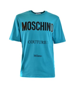 Moschino Couture Gloss Logo Groen T-shirt