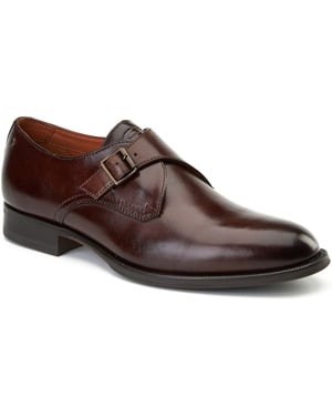 Base London Faraday Leren Heren Schoenen in Gebrande Bruin