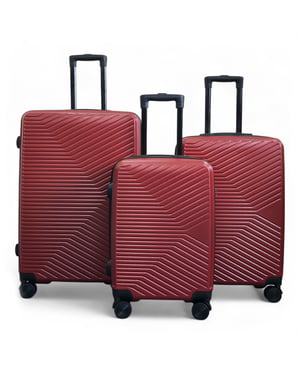 Harde rode koffer, robuuste 8-wiel bagage, handbagagetas