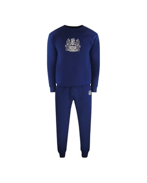 Aquascutum Iconic Crest Marineblauwe Trainingsset Met Ronde Hals
