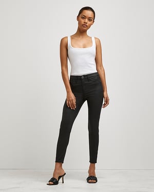 River Island Womens Skinny Jeans Petite Black Coated Molly