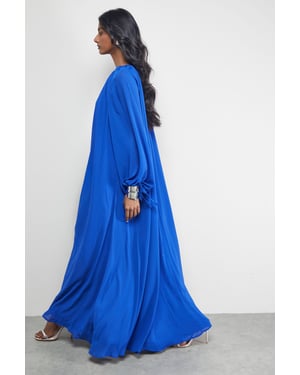 Chiffon High Neck Trapeze Maxi Dress
