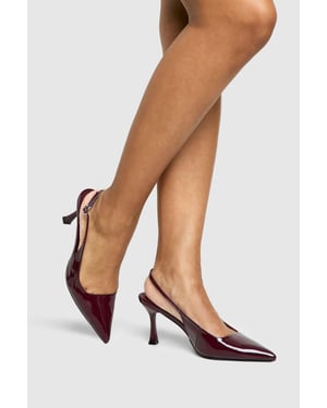 Patent Slingback Pointed Court Shoes