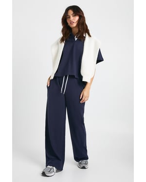 Contrast Drawcord Straight Leg Trouser