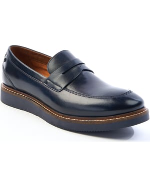 Base London Sid Leer Heren Navy Instappers