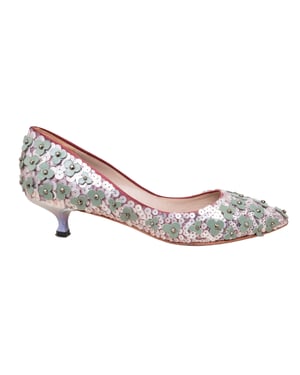 Loewe Bloemen Kralen Versierde Pumps - '20s
