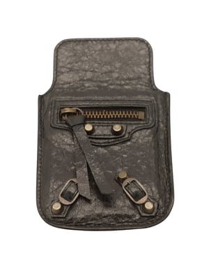 Balenciaga Phone Case in Black Leather