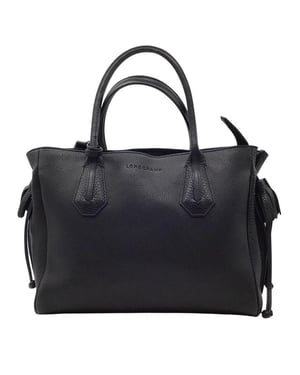 Longchamp Penelope Tassel Dragsko Svart Läder Handväska