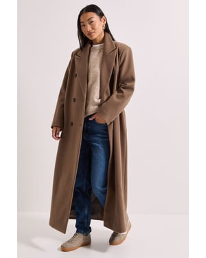 Petite Maxi Length Double Breasted Coat