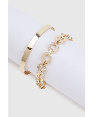 Embellished Link Bangle & Bracelet