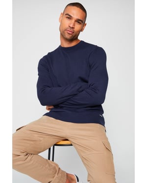 Mens Navy Crew Neck Jumper