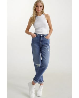 Tori Slim-fit Mom Ankle Grazer Jeans
