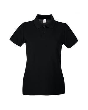 Fruit of the Loom Dames/Dames Lady Fit Poloshirt met korte mouwen (Jet Zwart)