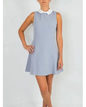 Sleeveless Skater Dress With Collar