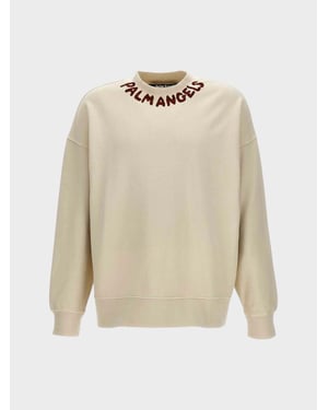 Palm Angels Seasonal Logo Crewneck White Red